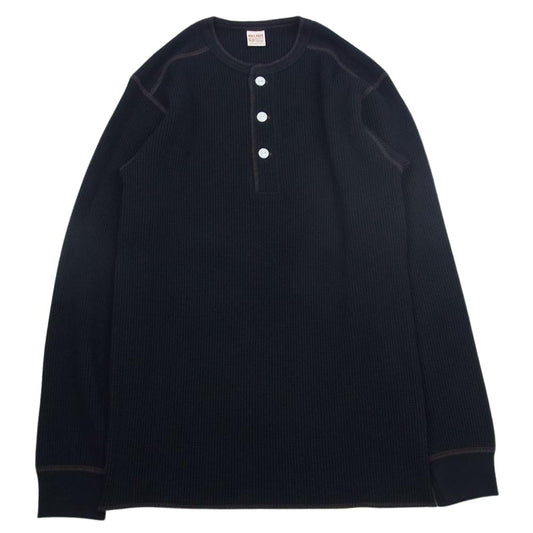 The REAL McCOY'S ザリアルマッコイズ MC18121 JOE McCOY ジョーマッコイ ヘザーワッフルサーマルシャツ  ブラック系 M【極上美品】【中古】