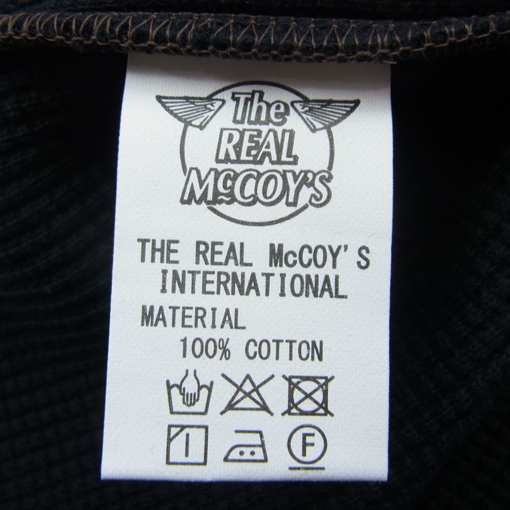 The REAL McCOY'S ザリアルマッコイズ MC18121 JOE McCOY ジョーマッコイ ヘザーワッフルサーマルシャツ  ブラック系 M【極上美品】【中古】