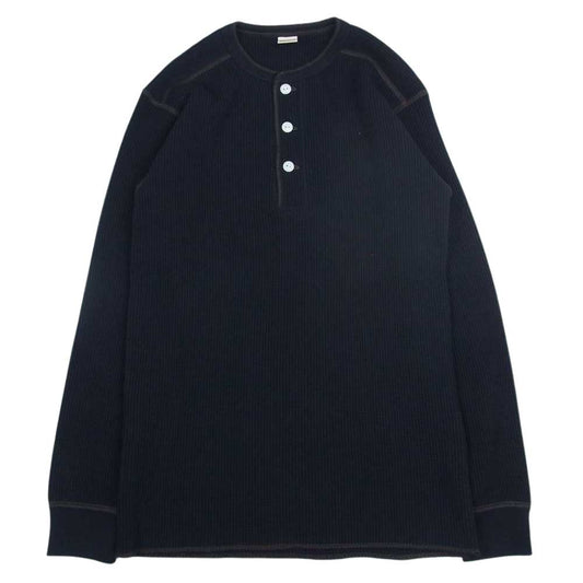 The REAL McCOY'S ザリアルマッコイズ MC18121 JOE McCOY ジョーマッコイ ヘザーワッフルサーマルシャツ  ブラック系 M【極上美品】【中古】