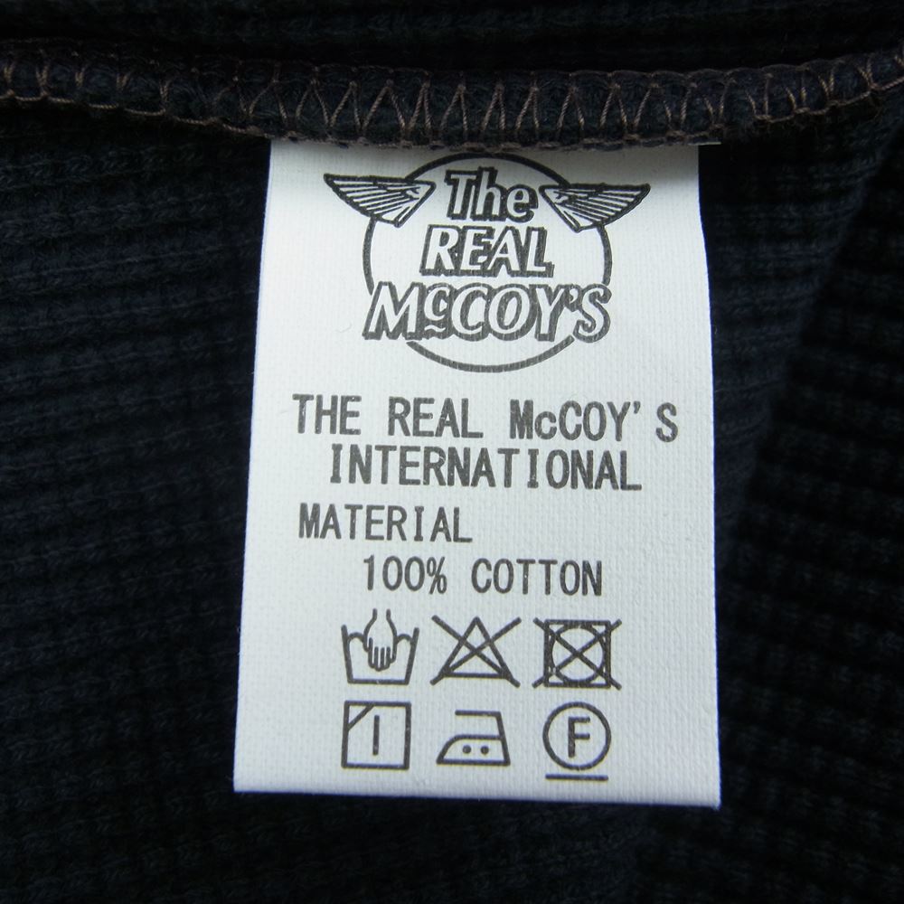 The REAL McCOY'S ザリアルマッコイズ MC18121 JOE McCOY ジョーマッコイ ヘザーワッフルサーマルシャツ  ブラック系 M【極上美品】【中古】