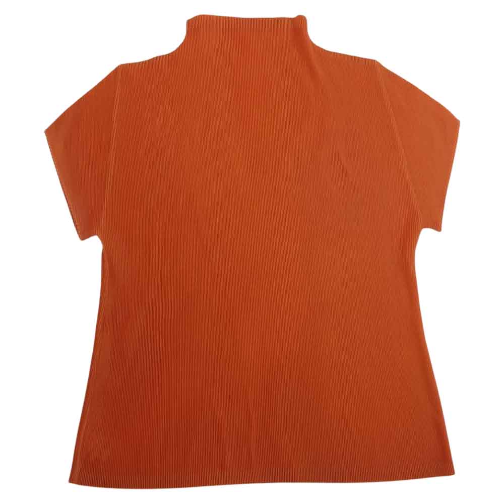 PLEATS PLEASE プリーツプリーズ イッセイミヤケ PP33-FK345 プリーツ加工 細プリーツ ボトルネック カットソー オレンジ系 3【中古】