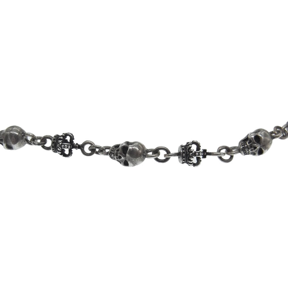 Justin Davis ジャスティンデイビス SBJ126 購入時ギャランティ付属 SKULL DIVINE スカル クラウン ブレスレット シルバー系【中古】