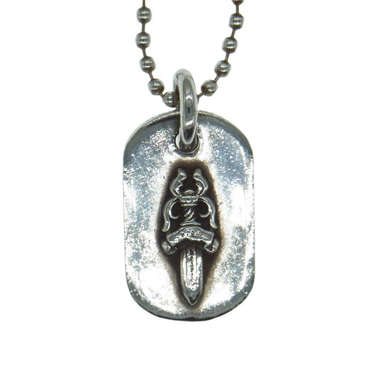 CHROME HEARTS クロムハーツ（原本無） Dogtag SML Raised ドッグタグ スモール レイズド ダガー ペンダントトップ ネックレス シルバー系【中古】
