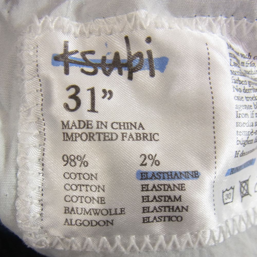 スビ ダメージ加工 ストレッチ スキニー デニム パンツ インディゴブルー系 31【中古】