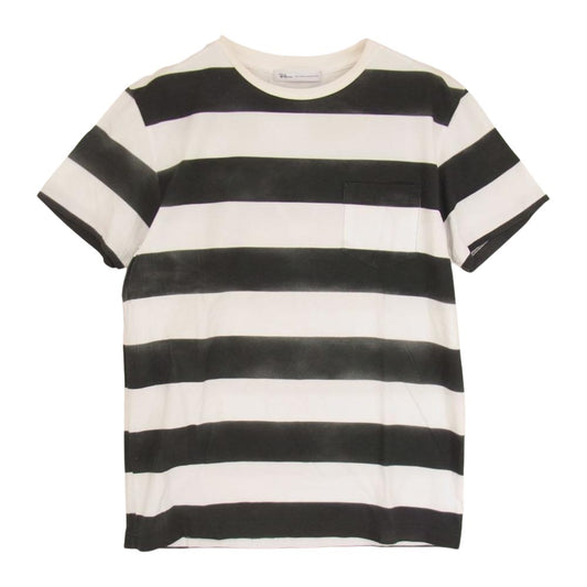 Ron Herman ロンハーマン クルーネック ボーダー 半袖 TEE Tシャツ ダークグレー系 ホワイト系 M【中古】