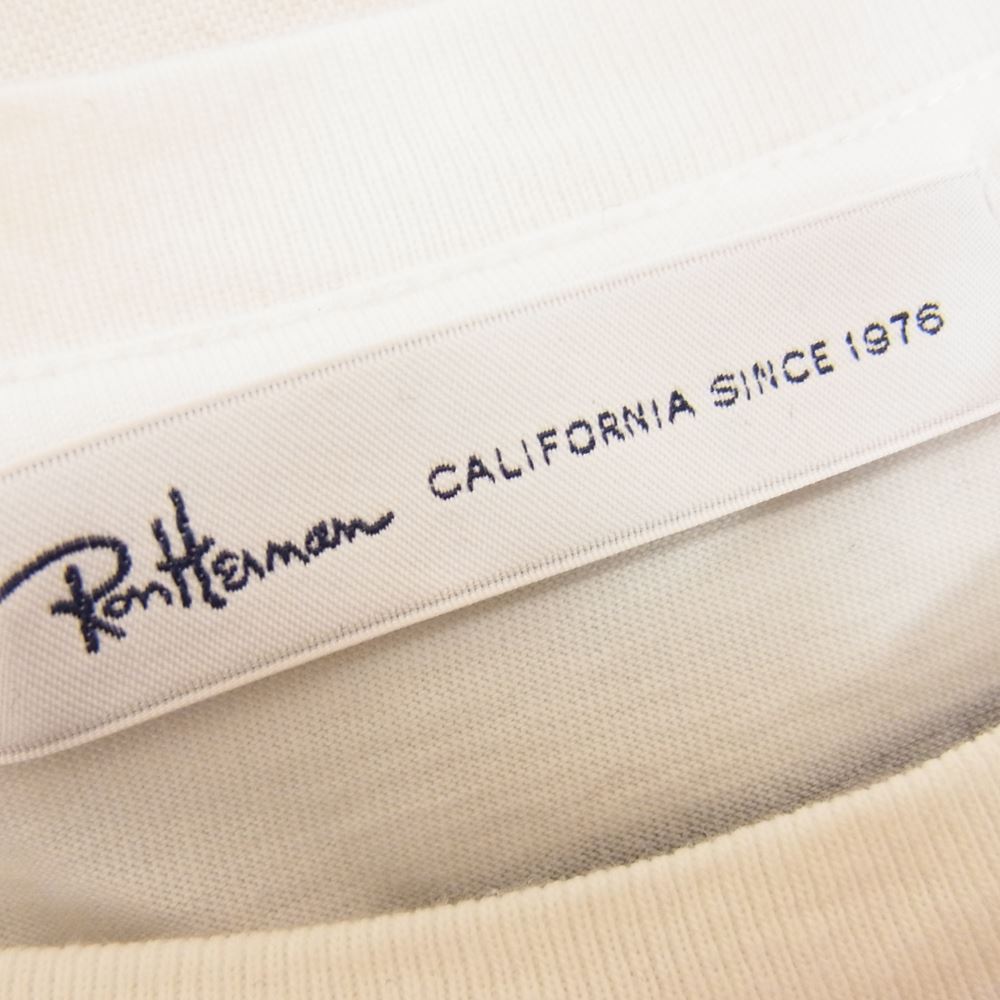 Ron Herman ロンハーマン クルーネック ボーダー 半袖 TEE Tシャツ ダークグレー系 ホワイト系 M【中古】