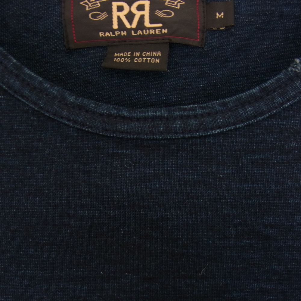 RRL ダブルアールエル インディゴ ロングスリーブ 長袖 カットソー Tシャツ  インディゴブルー系 M【中古】