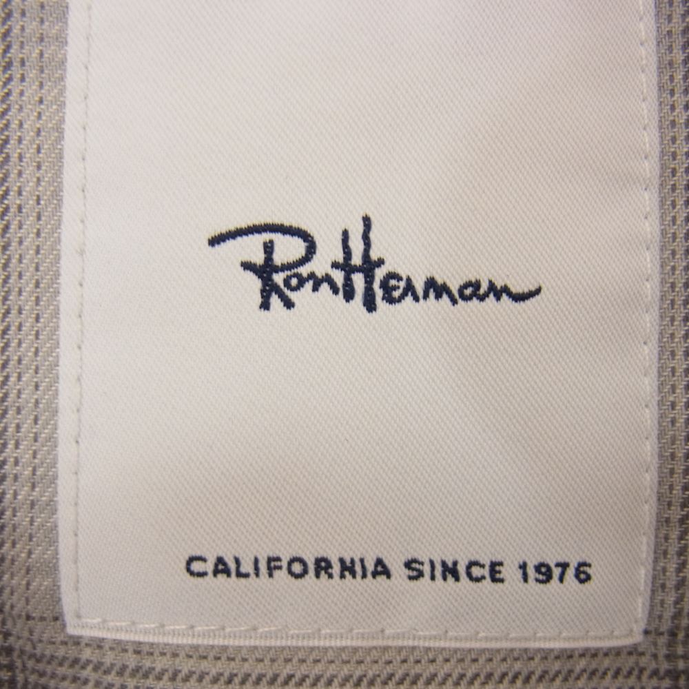 Ron Herman ロンハーマン テンセル混 オンブレ チェック ジップ 長袖 シャツ ブラック系 S【中古】