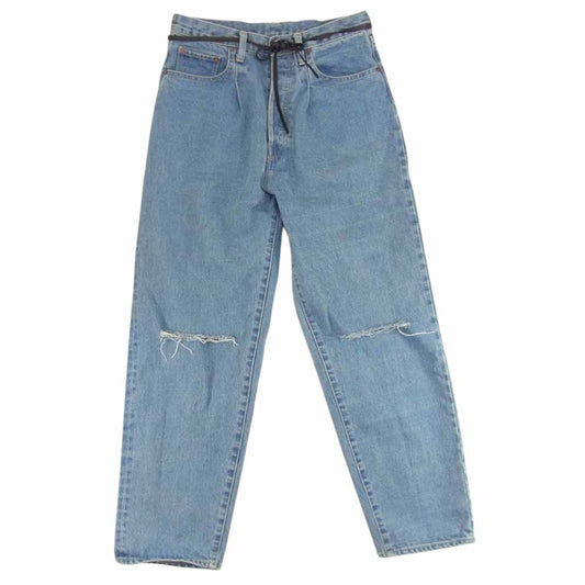 シュタイン 23SS Vintage Reproduction Damage Denim Jeans ヴィンテージ リプロダクション ダメージ デニム ジーンズ インディゴブルー系 S【中古】