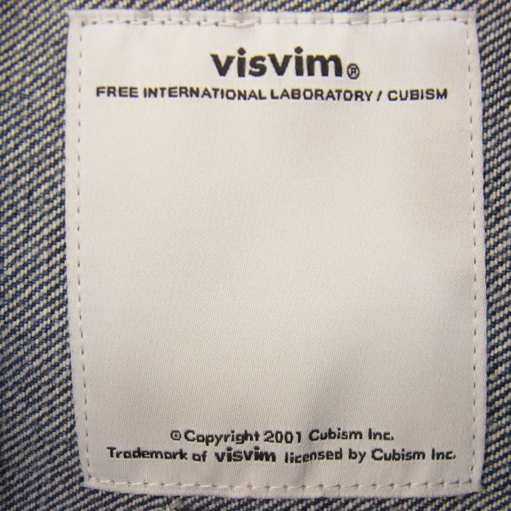 VISVIM ビズビム 0114205006001 SS 101 JKT DAMEGED 13oz 藍染め ディアパッチ デニム ジャケット  インディゴブルー系 1【美品】【中古】