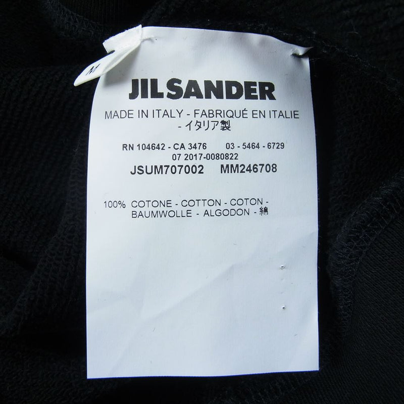 JIL SANDER ジルサンダー 18SS JSUM707002 クルーネック スウェット トレーナー ブラック系 M【美品】【中古】