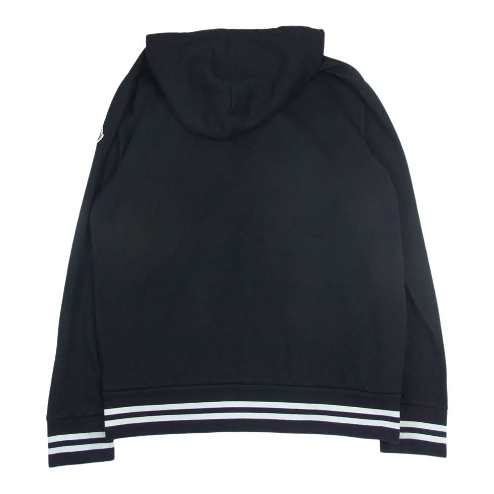 MONCLER モンクレール 22AW  H20918G00048 809KR ZIP UP CARDIGAN ジップアップカーディガン ロゴワッペン パーカー ブラック系 XL【中古】