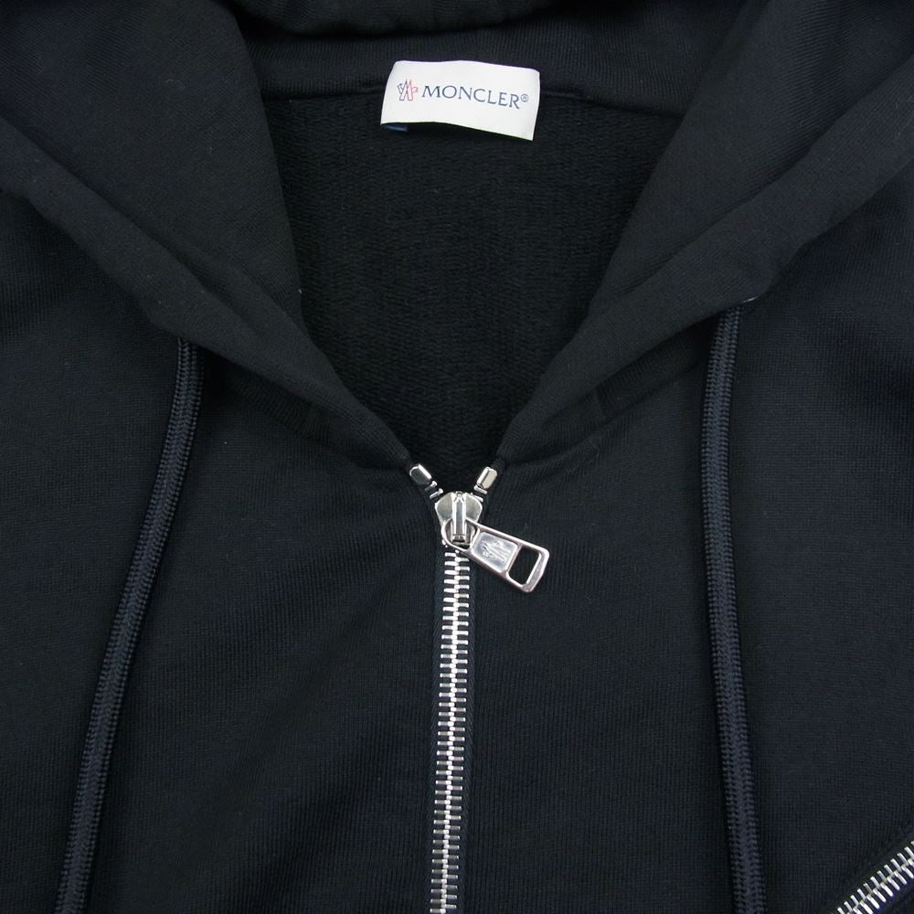 MONCLER モンクレール 22AW  H20918G00048 809KR ZIP UP CARDIGAN ジップアップカーディガン ロゴワッペン パーカー ブラック系 XL【中古】