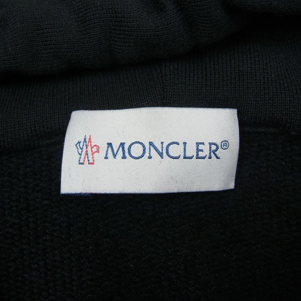MONCLER モンクレール 22AW  H20918G00048 809KR ZIP UP CARDIGAN ジップアップカーディガン ロゴワッペン パーカー ブラック系 XL【中古】