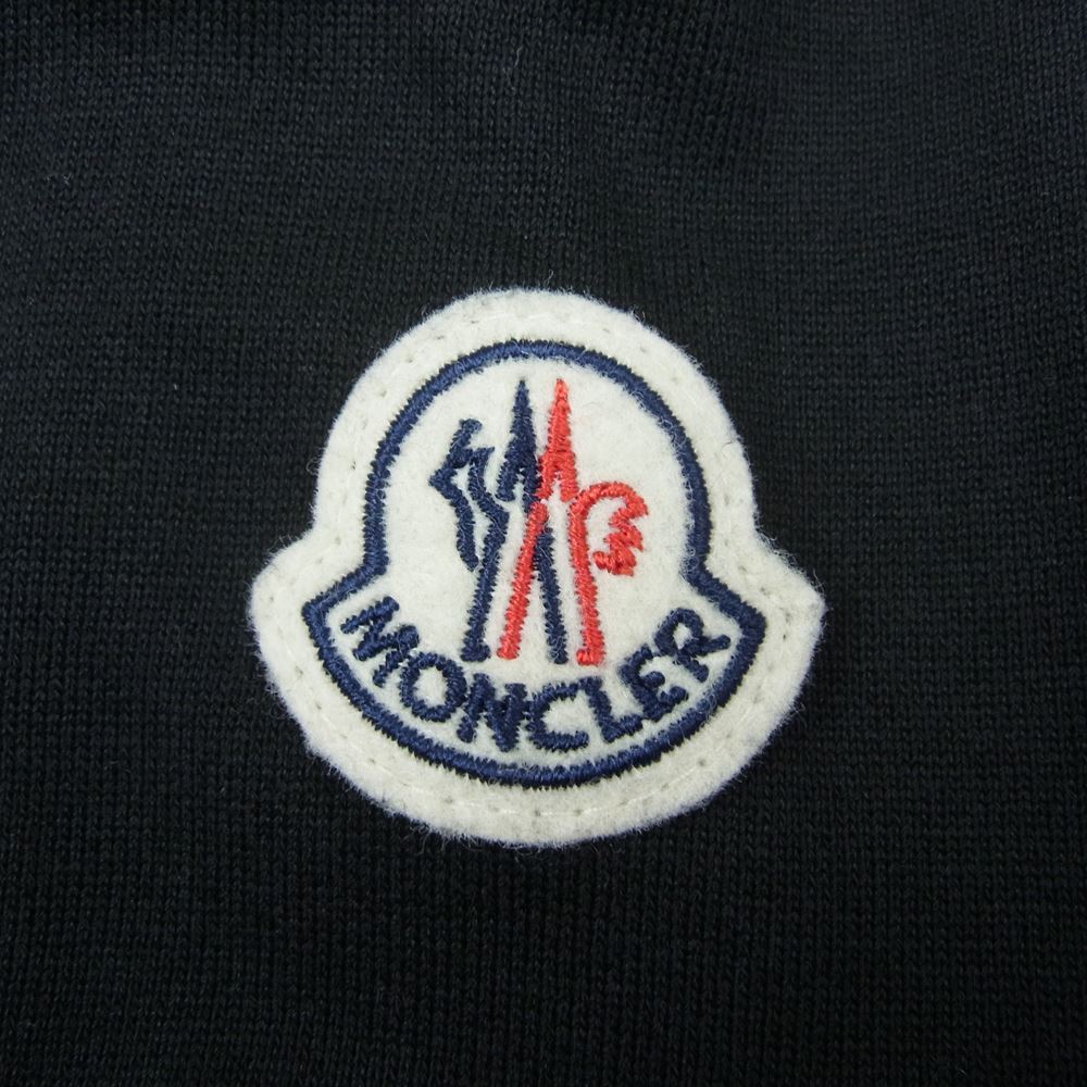 MONCLER モンクレール 22AW  H20918G00048 809KR ZIP UP CARDIGAN ジップアップカーディガン ロゴワッペン パーカー ブラック系 XL【中古】