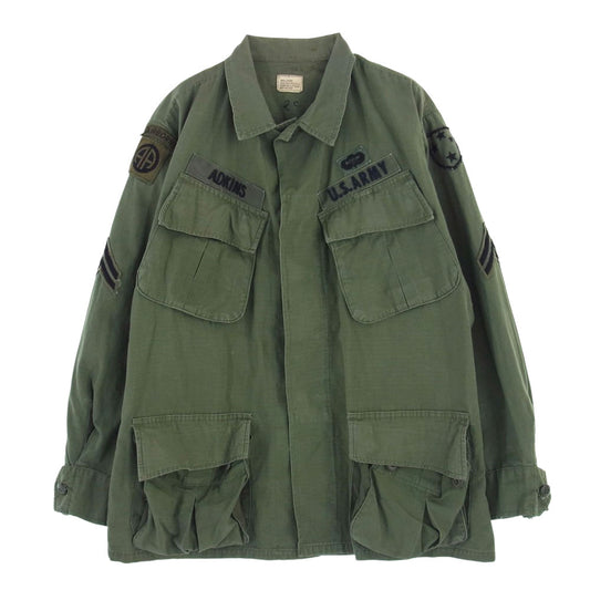 ヴィンテージ U.S.ARMY 68年製 ジャングル ファティーグ ジャケット モスグリーン系 S【中古】