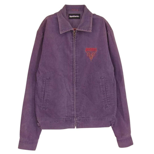 HYSTERIC GLAMOUR ヒステリックグラマー 刺繍 コーデュロイ ジャケット　 パープル系 FREE【中古】