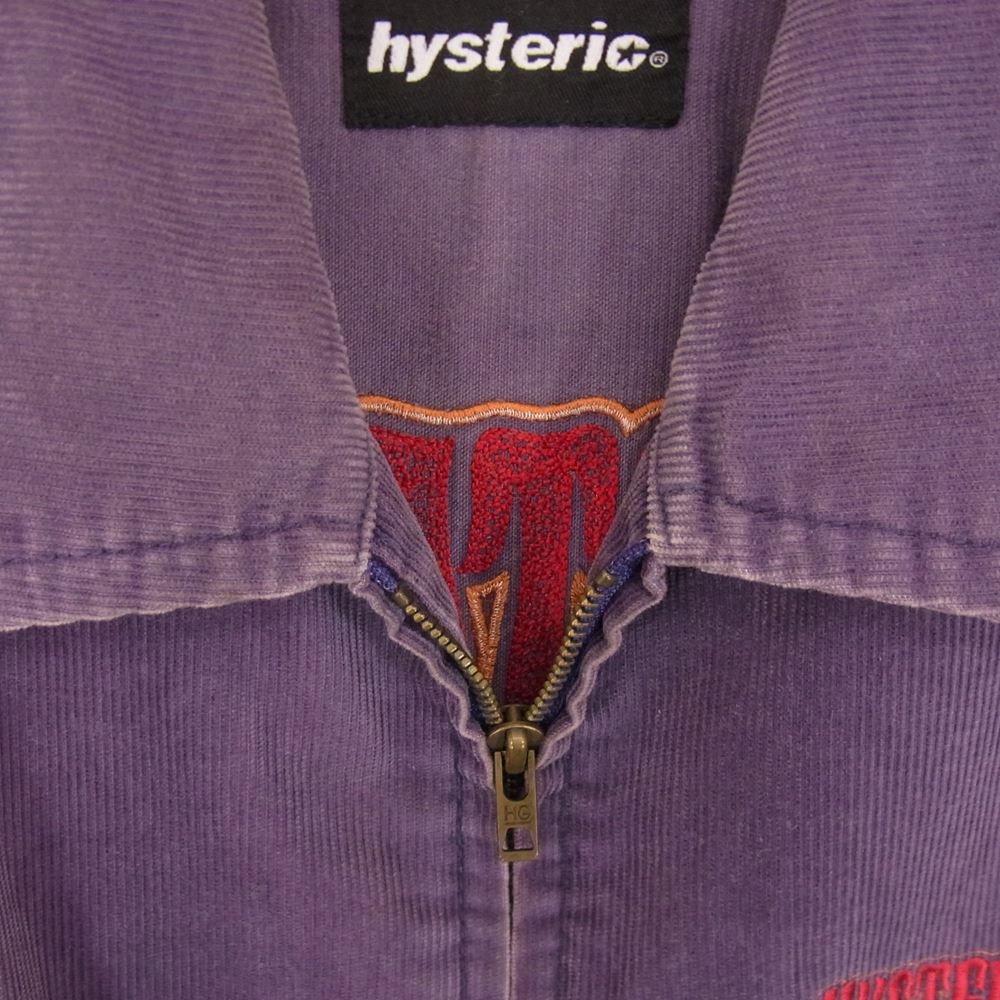 HYSTERIC GLAMOUR ヒステリックグラマー 刺繍 コーデュロイ ジャケット　 パープル系 FREE【中古】