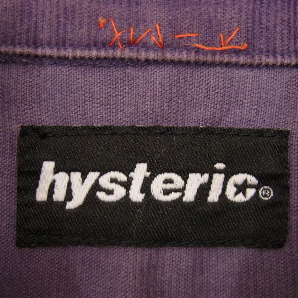 HYSTERIC GLAMOUR ヒステリックグラマー 刺繍 コーデュロイ ジャケット　 パープル系 FREE【中古】