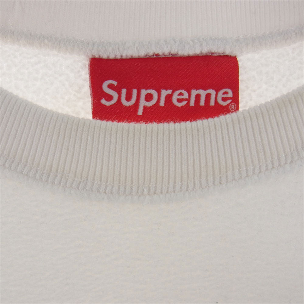 Supreme シュプリーム 19AW Polartec Crewneck パネル ロゴ ポーラテック クルーネック フリース スウェット  ホワイト系 M【中古】