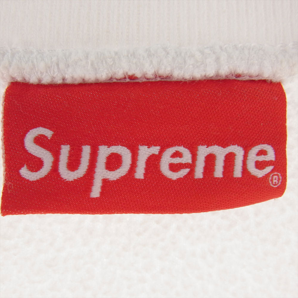 Supreme シュプリーム 19AW Polartec Crewneck パネル ロゴ ポーラテック クルーネック フリース スウェット  ホワイト系 M【中古】