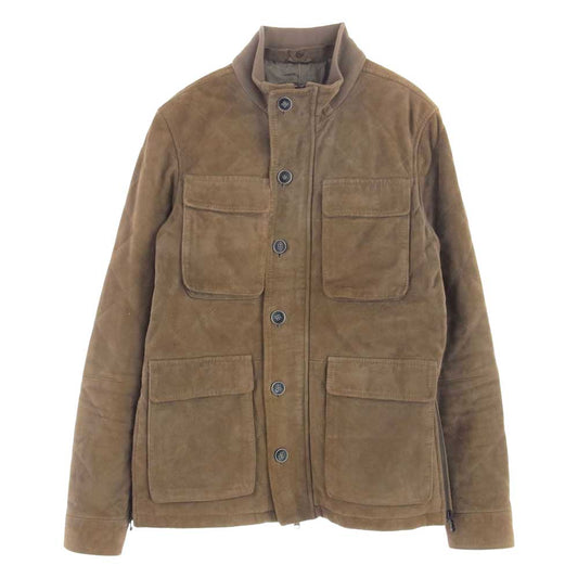 エンメティ GOAT SKIN SUEDE JACKE ゴートスキン スエード ジャケット ブラウン系 46【中古】