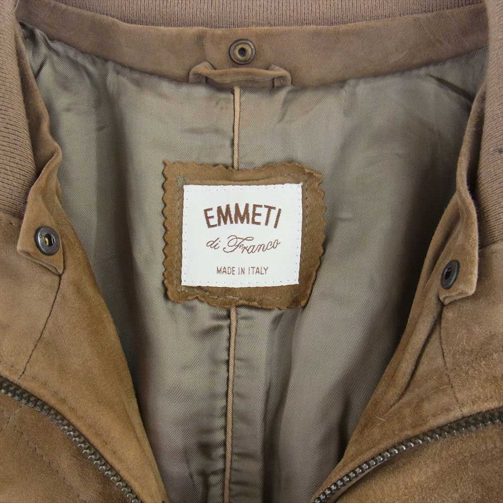エンメティ GOAT SKIN SUEDE JACKE ゴートスキン スエード ジャケット ブラウン系 46【中古】