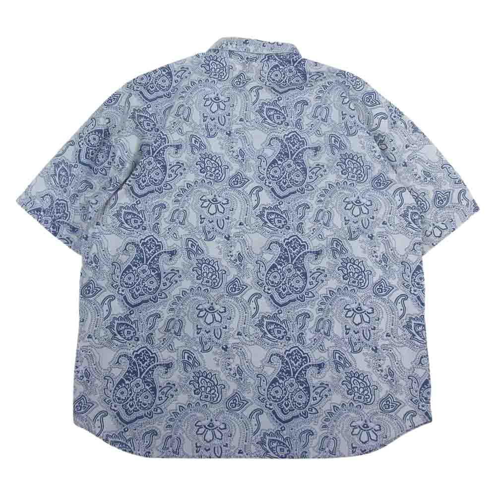 TENDERLOIN テンダーロイン B.D SHT S/S PRINT ペイズリー柄 ボタン ダウン 半袖 シャツ  ネイビー系 S【美品】【中古】