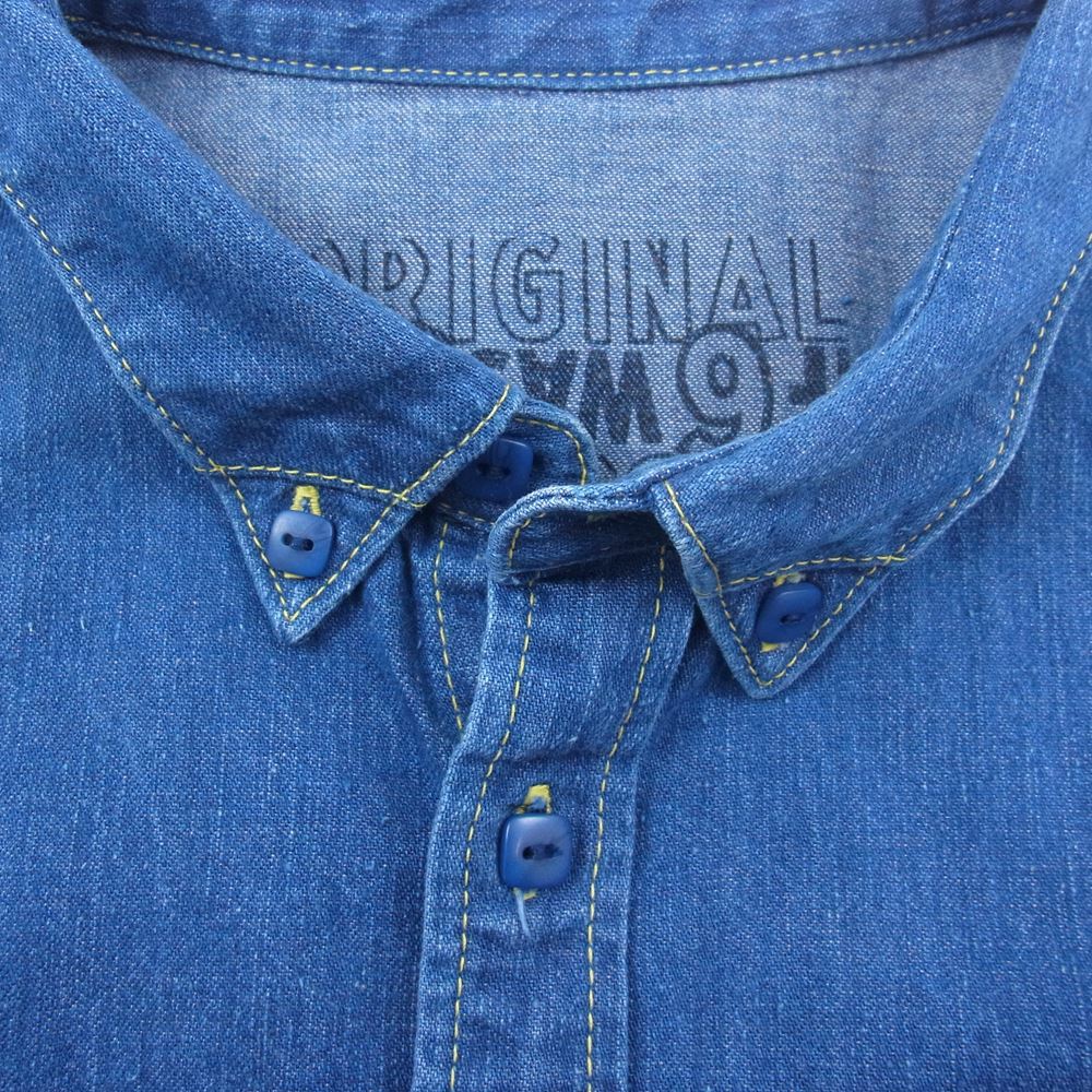 TENDERLOIN テンダーロイン WORK SHT B.D DENIM S/S WASH 半袖 ワーク デニム シャツ インディゴブルー系 S【美品】【中古】