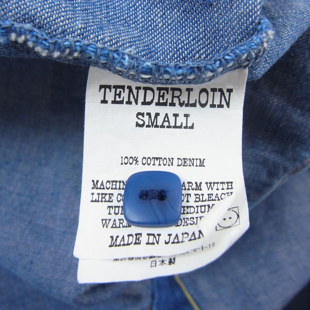 TENDERLOIN テンダーロイン WORK SHT B.D DENIM S/S WASH 半袖 ワーク デニム シャツ インディゴブルー系 S【美品】【中古】
