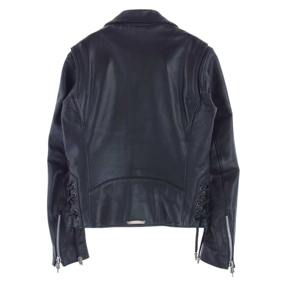 CHROME HEARTS クロムハーツ（原本有） JJ DEAN JJディーン ダブル レザー ライダース ジャケット ブラック系 S【中古】