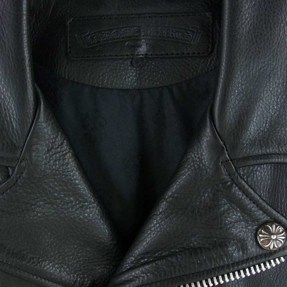 CHROME HEARTS クロムハーツ（原本有） JJ DEAN JJディーン ダブル レザー ライダース ジャケット ブラック系 S【中古】
