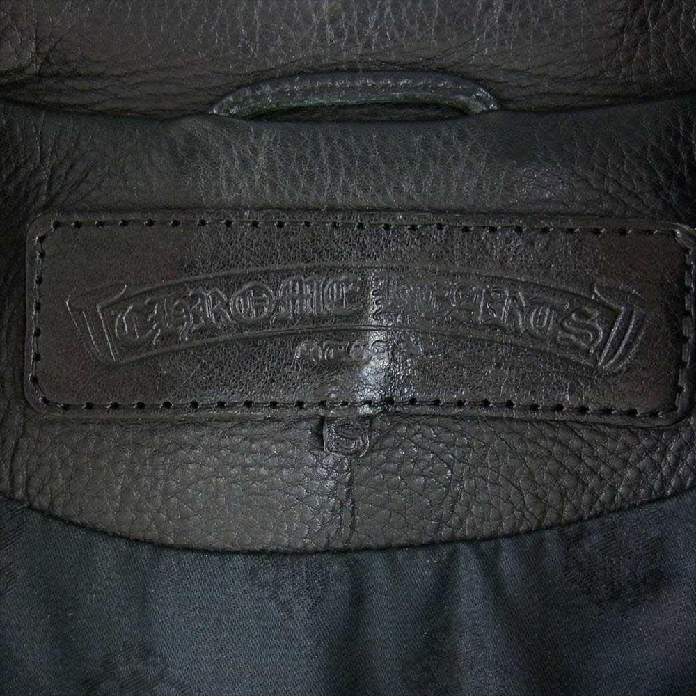 CHROME HEARTS クロムハーツ（原本有） JJ DEAN JJディーン ダブル レザー ライダース ジャケット ブラック系 S【中古】