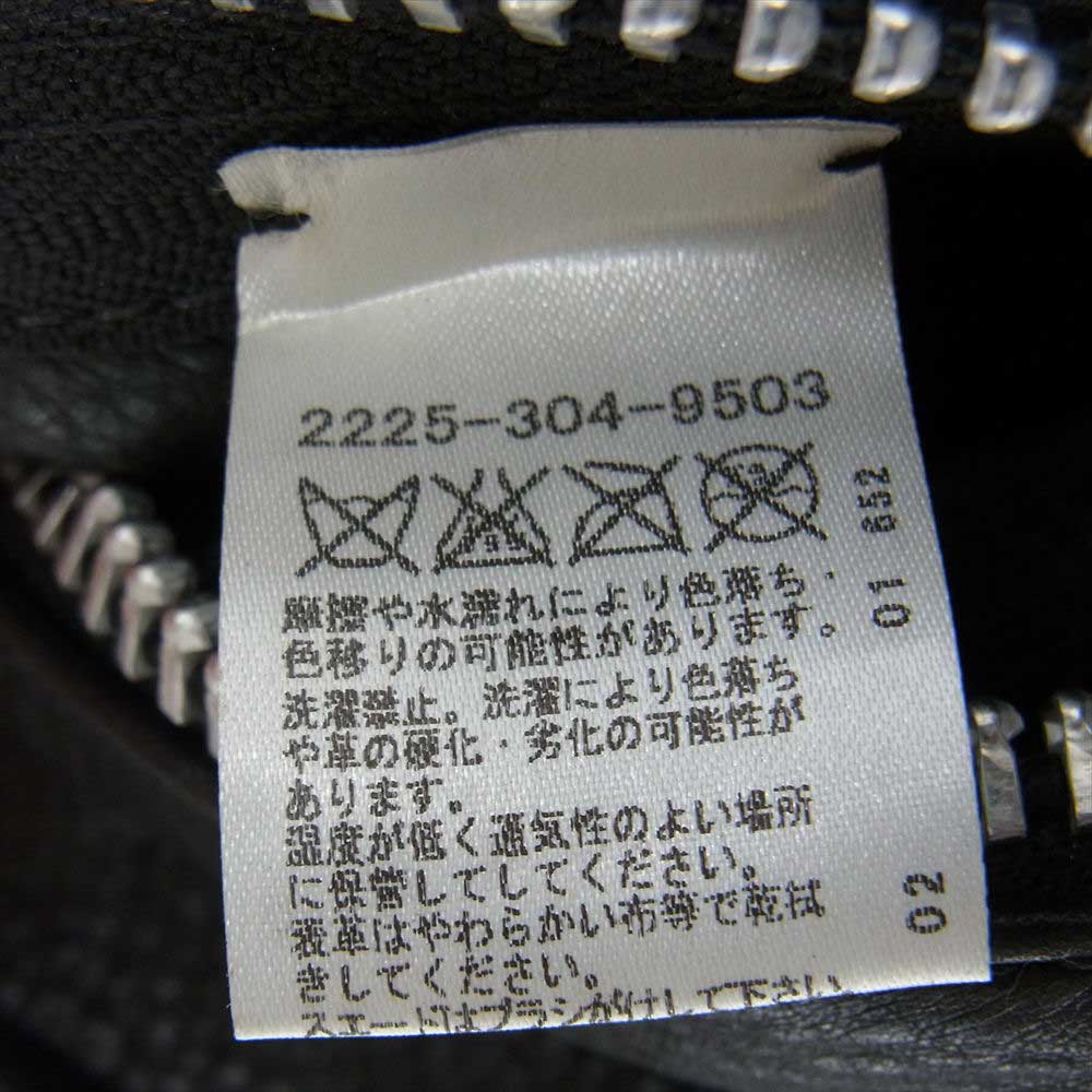 CHROME HEARTS クロムハーツ（原本有） JJ DEAN JJディーン ダブル レザー ライダース ジャケット ブラック系 S【中古】
