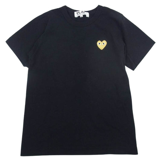 PLAY COMME des GARCONS プレイコムデギャルソン AZ-T215 AD2021 GOLD EMBLEM T-SHIRT ゴールド エンブレム 半袖 Tシャツ ブラック系 M【中古】