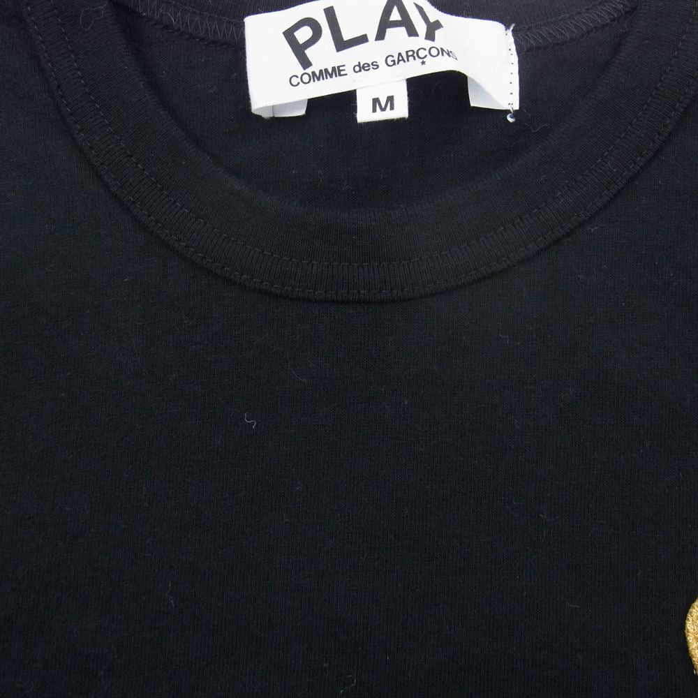 PLAY COMME des GARCONS プレイコムデギャルソン AZ-T215 AD2021 GOLD EMBLEM T-SHIRT ゴールド エンブレム 半袖 Tシャツ ブラック系 M【中古】