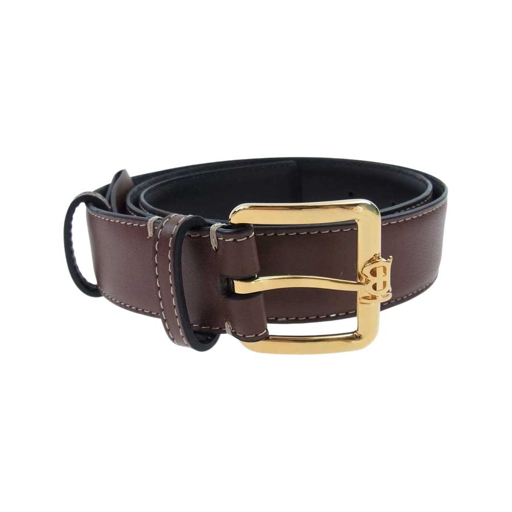 BURBERRY バーバリー TBロゴ レザーベルト ブラウン系【中古】