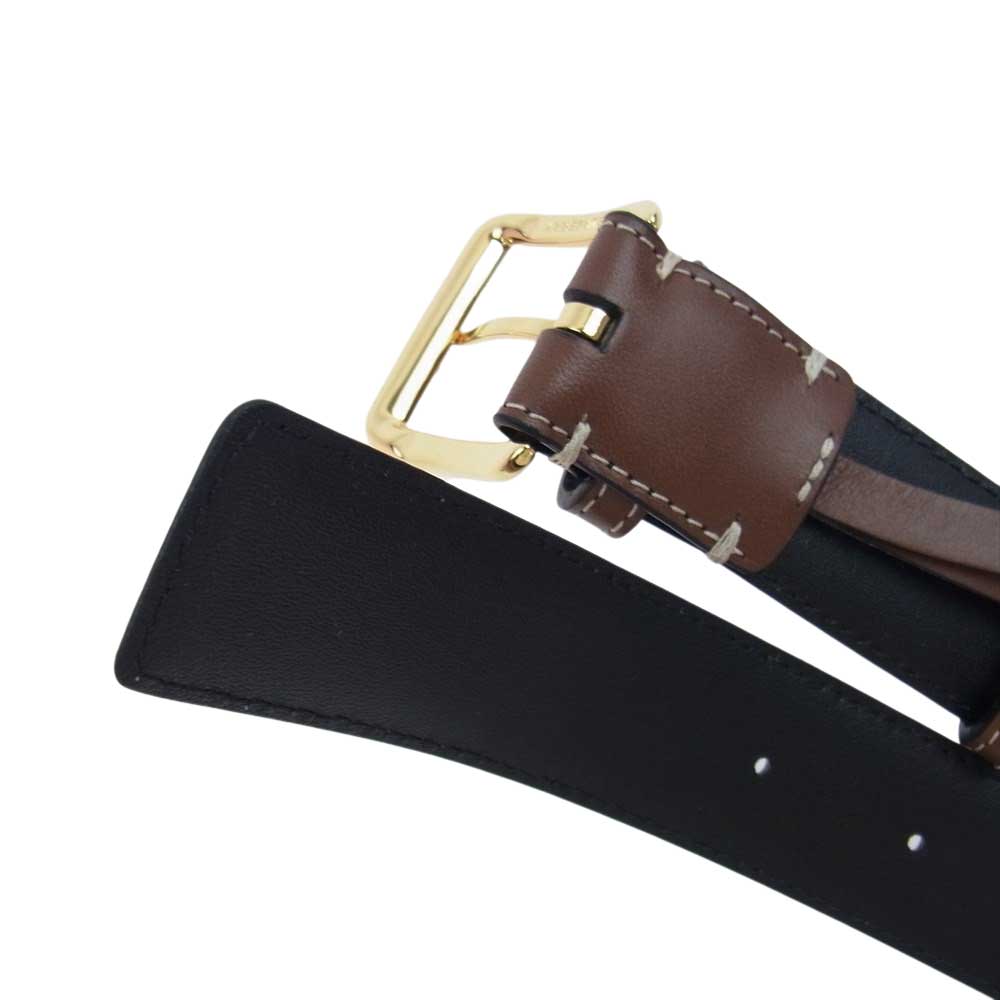 BURBERRY バーバリー TBロゴ レザーベルト ブラウン系【中古】