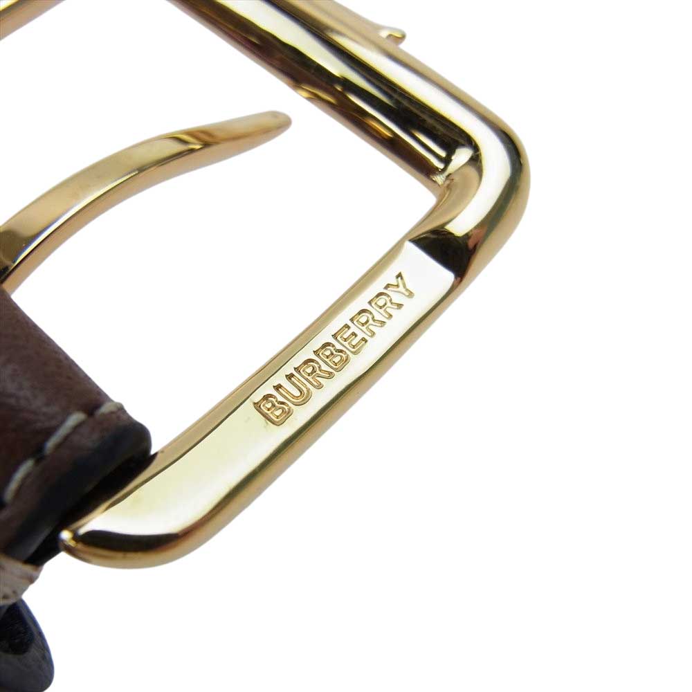 BURBERRY バーバリー TBロゴ レザーベルト ブラウン系【中古】