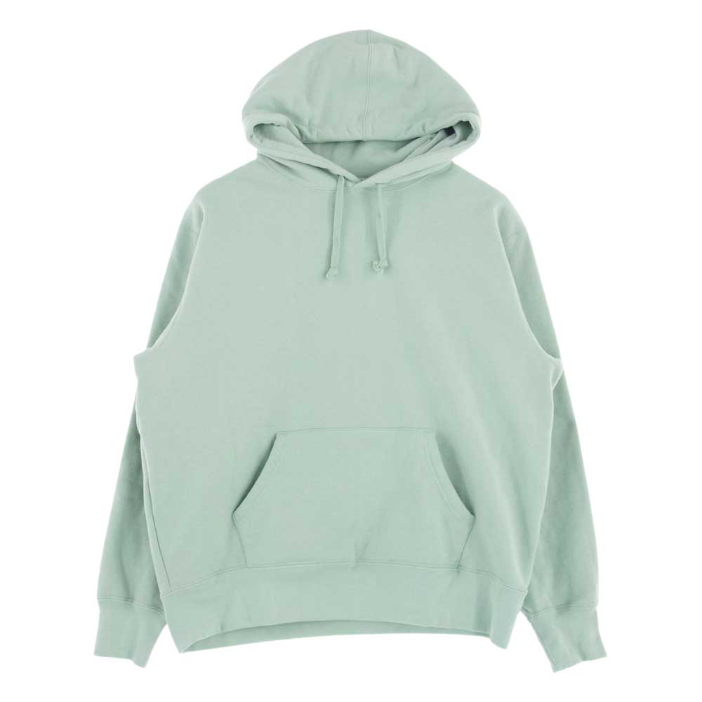 Supreme シュプリーム 22AW Sat in Applique Hooded Sweatshirt サテン アップリケ フーデット スウェット パーカー ライトグリーン系 S【中古】