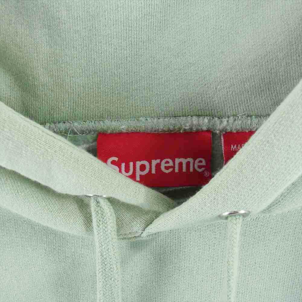 Supreme シュプリーム 22AW Sat in Applique Hooded Sweatshirt サテン アップリケ フーデット スウェット パーカー ライトグリーン系 S【中古】