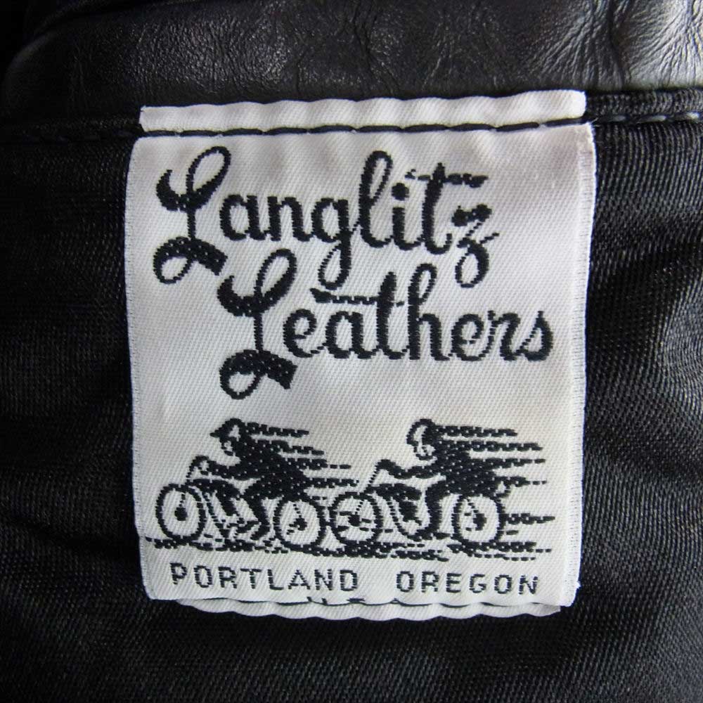 LANGLITZ LEATHERS ラングリッツレザーズ PADDED CASCADE キャスケード パデッド ライダース ジャケット  ブラック系【中古】