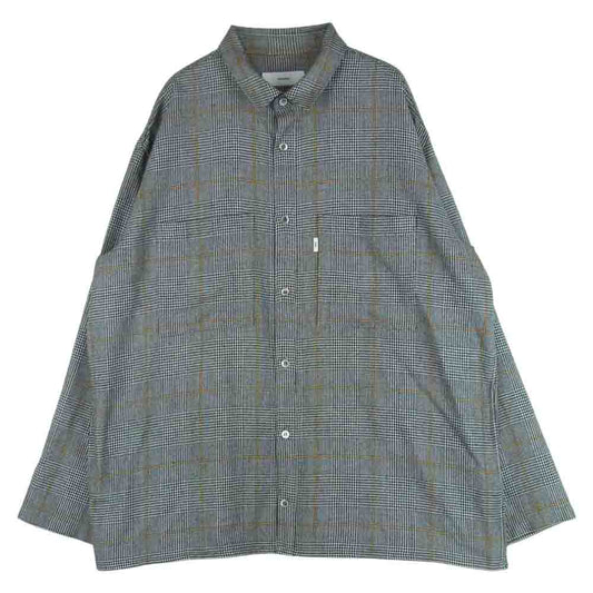 GRAPHPAPER グラフペーパー GM184-50506 GLENCHECK WOOL L/S BOX SHIRT ボックス シャツ 長袖 グレー系 2【中古】