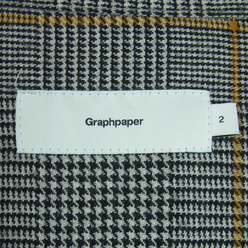 GRAPHPAPER グラフペーパー GM184-50506 GLENCHECK WOOL L/S BOX SHIRT ボックス シャツ 長袖 グレー系 2【中古】