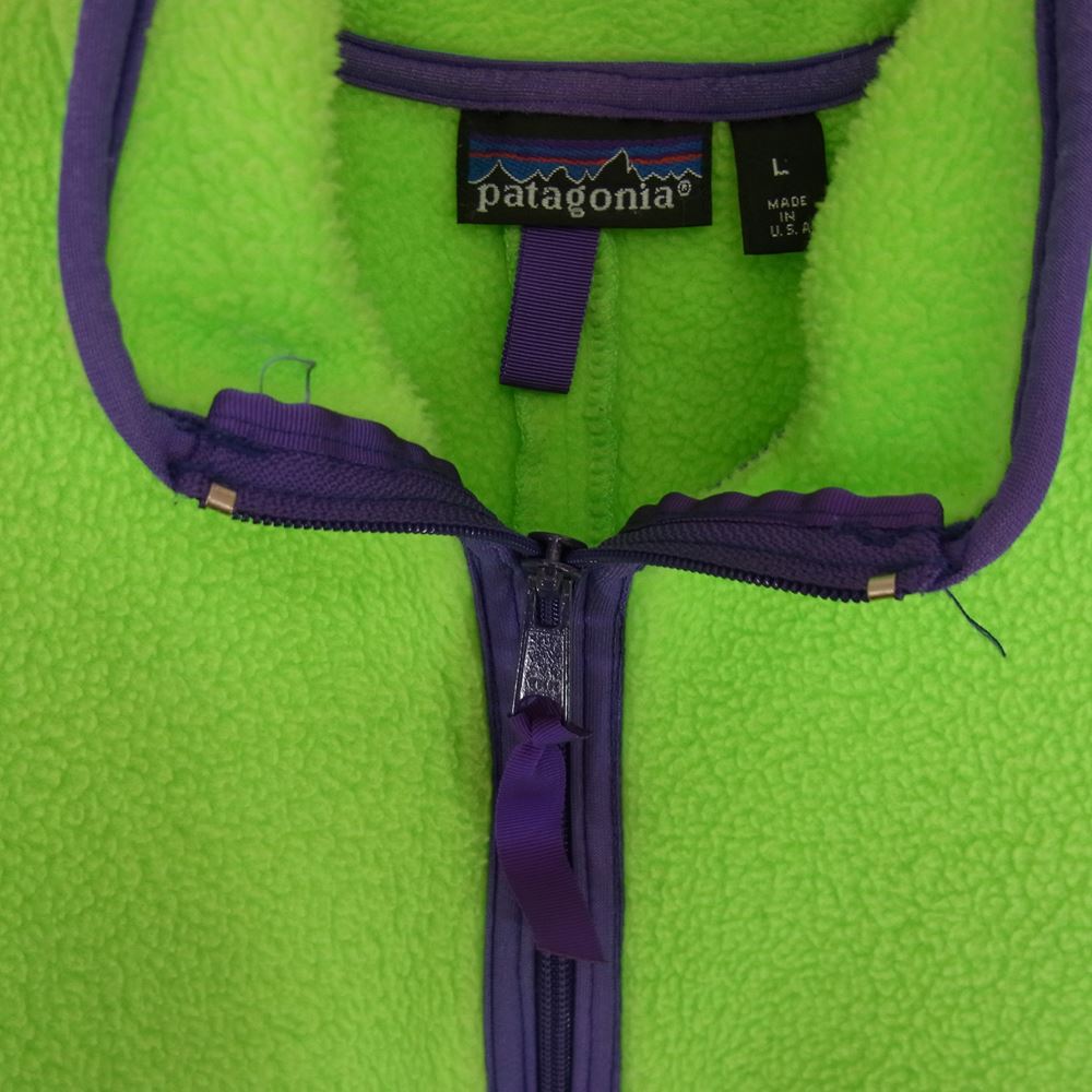 patagonia パタゴニア 25501 USA製 80s シンチラ フリース ジャケット 蛍光グリーン L【中古】