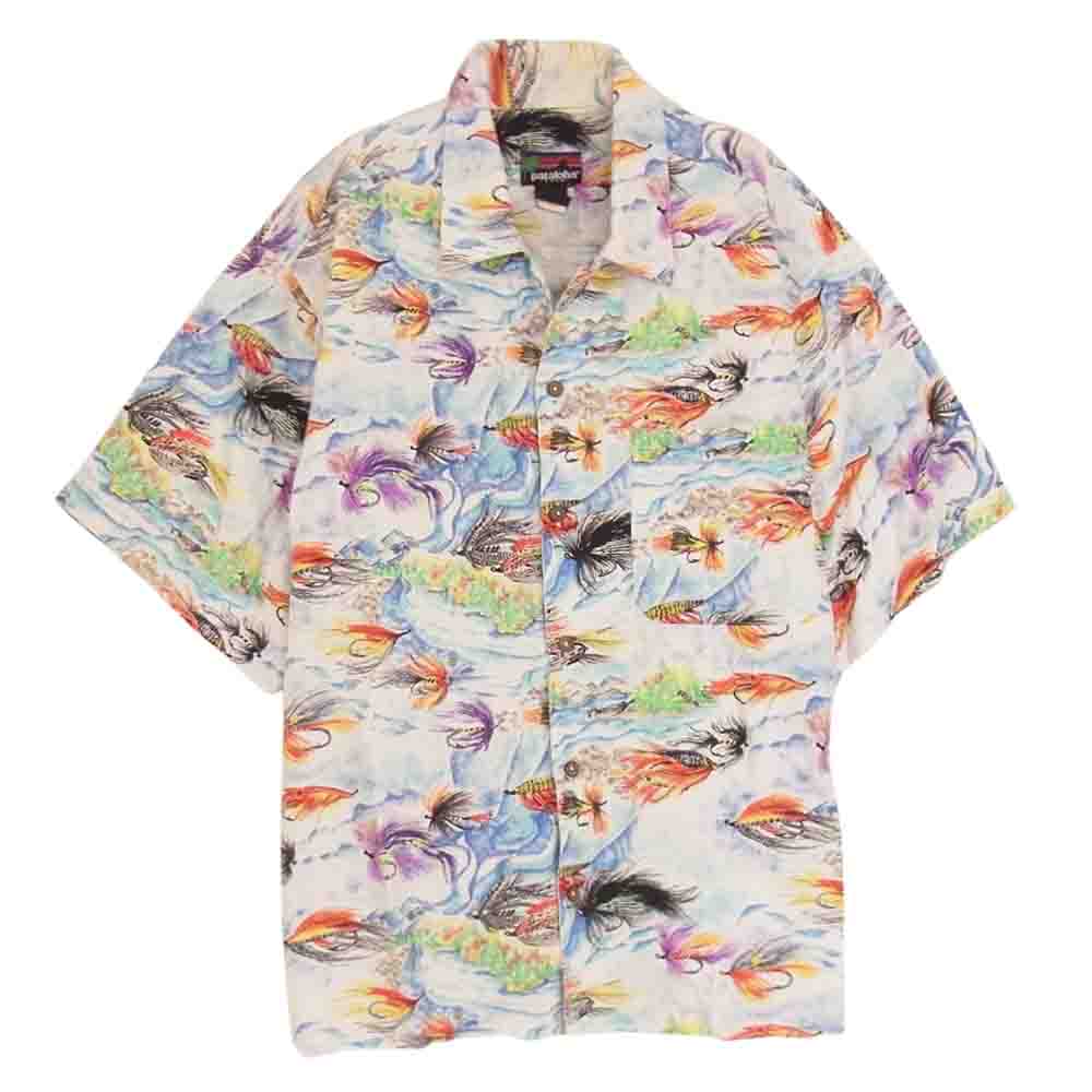 patagonia パタゴニア 52541s5 90s PATAROHA パタロハ 毛針 アロハ 半袖 シャツ  マルチカラー系【美品】【中古】