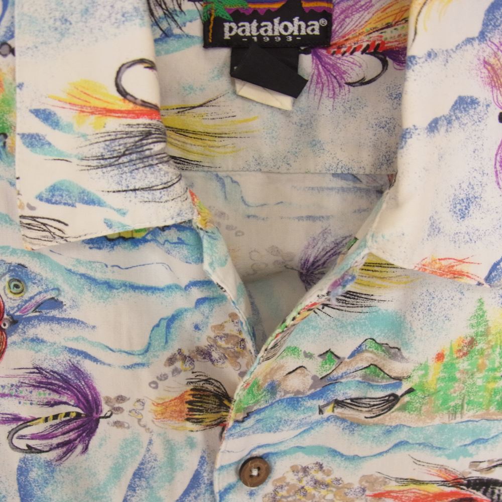 patagonia パタゴニア 52541s5 90s PATAROHA パタロハ 毛針 アロハ 半袖 シャツ  マルチカラー系【美品】【中古】
