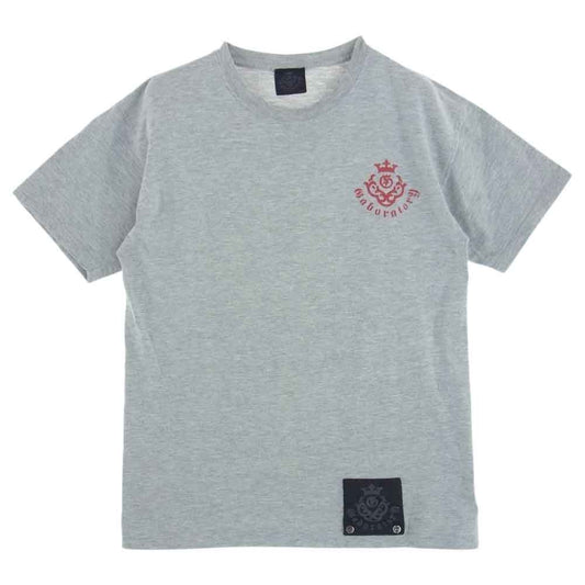 GABOR ガボール GABORATORY スカル ロゴ SV925 プレート付け 半袖 TEE Tシャツ  グレー系【中古】