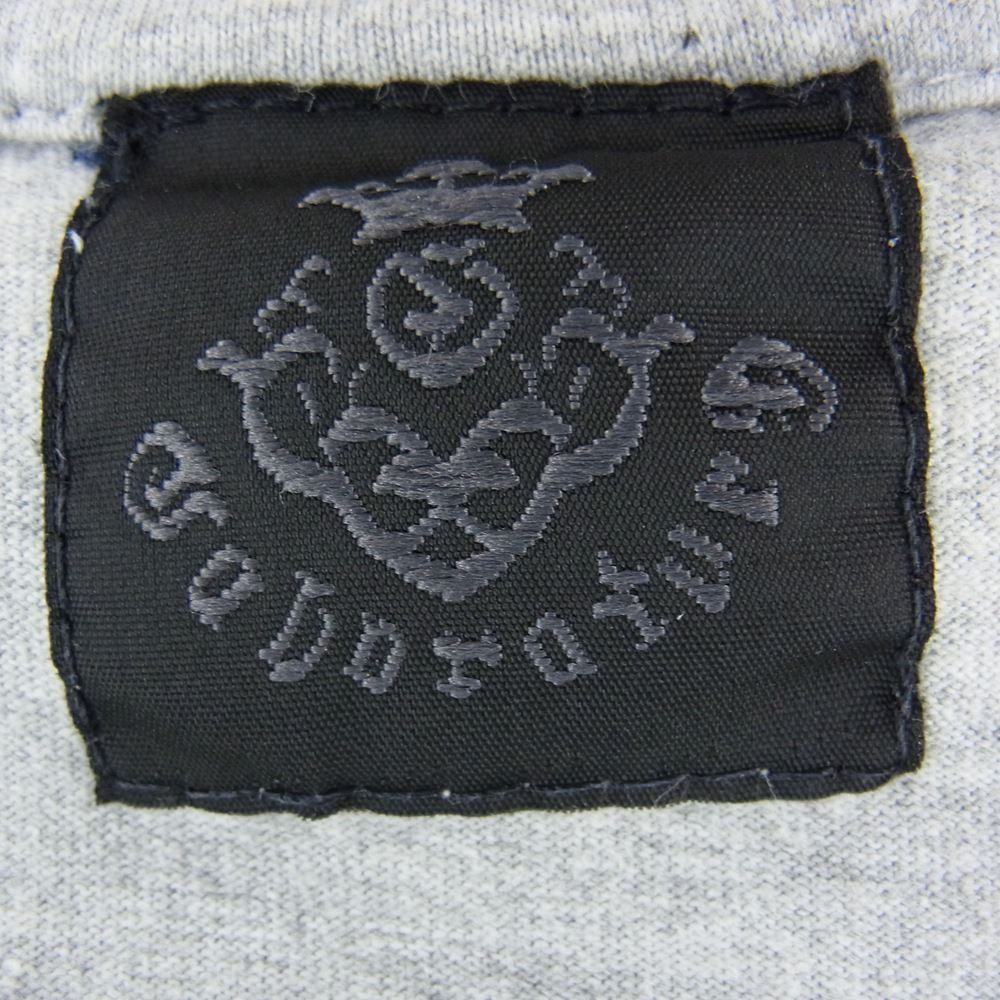 GABOR ガボール GABORATORY スカル ロゴ SV925 プレート付け 半袖 TEE Tシャツ  グレー系【中古】