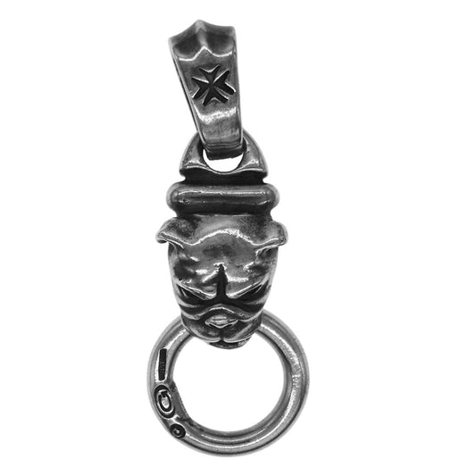 GABOR ガボール ギャランティー 付 Bulldog With Boat Neck Pendant ブルドッグ ヘッド ペンダントトップ シルバー系【中古】